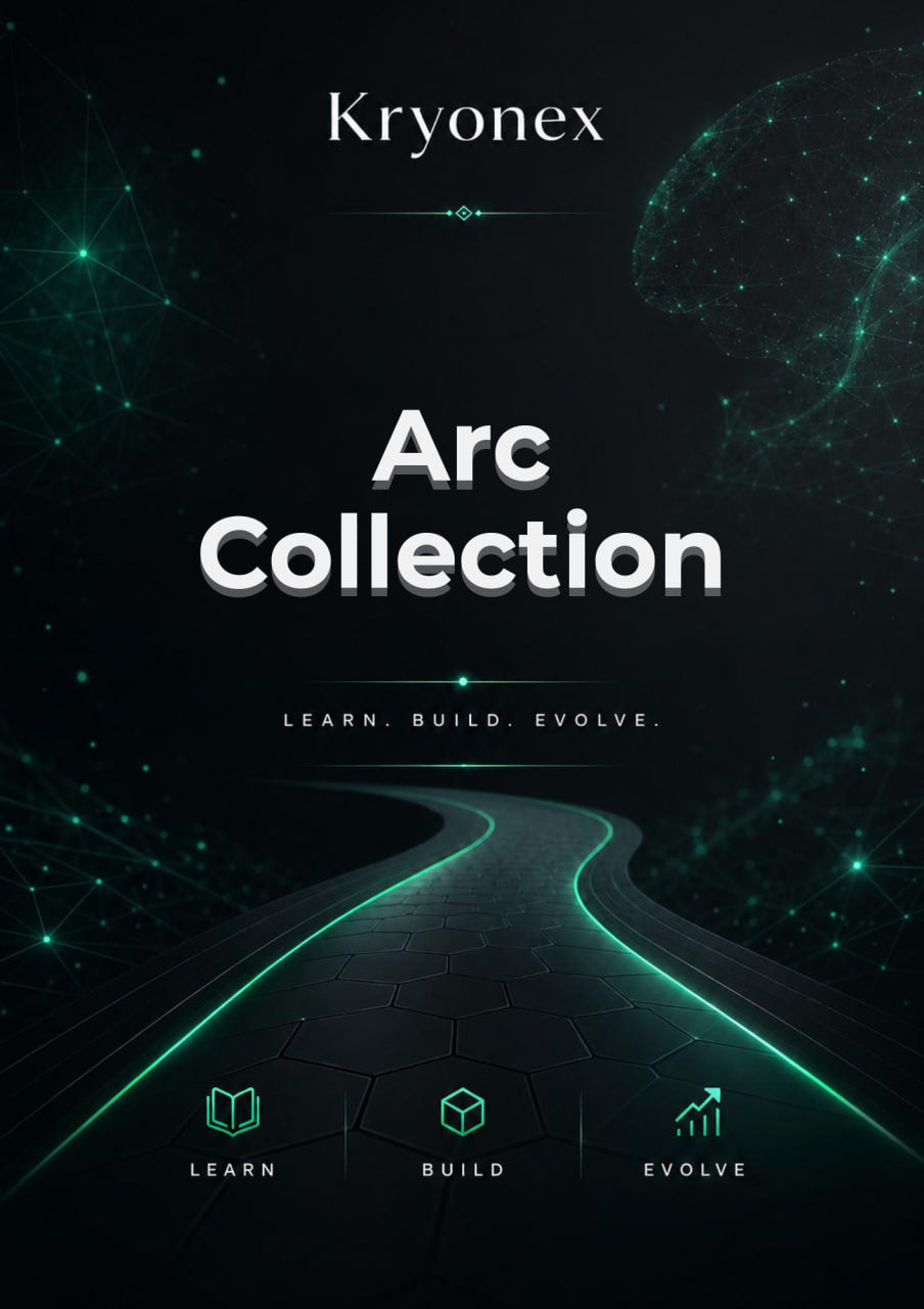 Kryonex Arc Collection cover with futuristic design and glowing green elements.