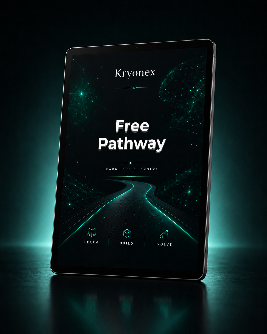 Kryonex Free Pathway tablet with a dark background