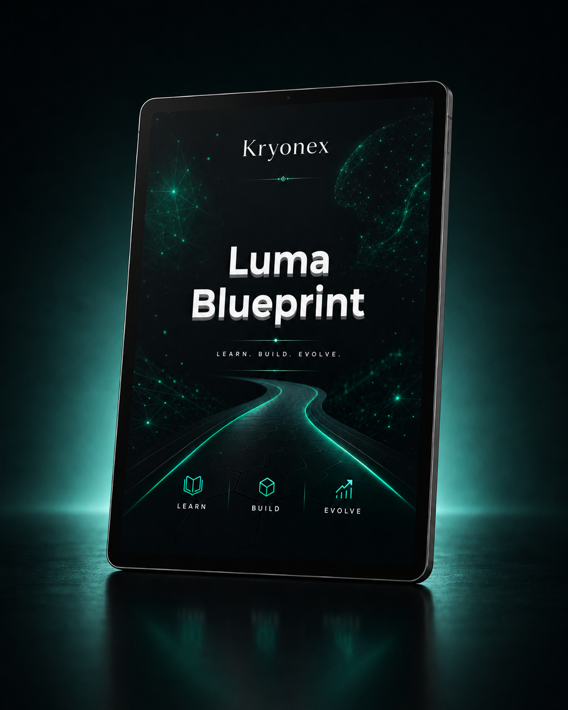 Kryonex Luma Blueprint book on a dark background